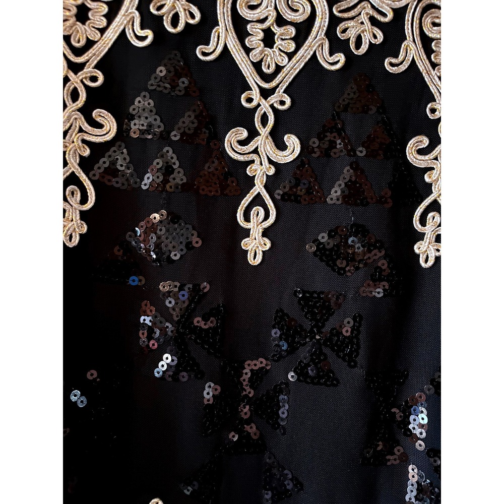 Simply Couture Black Sequin Embroidered Tunic Top/Mini Dress Size S NWT - Picture 8 of 16